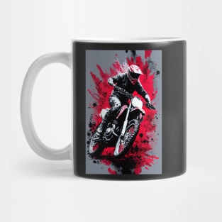 Dirt Bike With Red and Black Paint Splash Design Mug